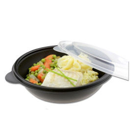 Plastic Deli Container PP Black 750ml Ø19cm (50 Units) 