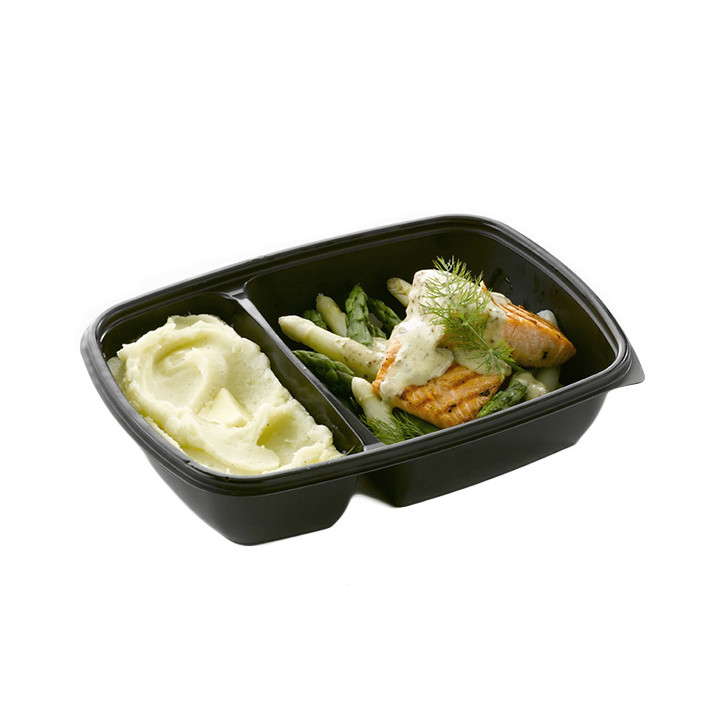 Plastic Deli Container PP 2C Black 900ml 23x16,5x5cm (75 Units)  