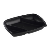 Plastic Deli Container PP 3C Black 975ml 28x20x4cm 