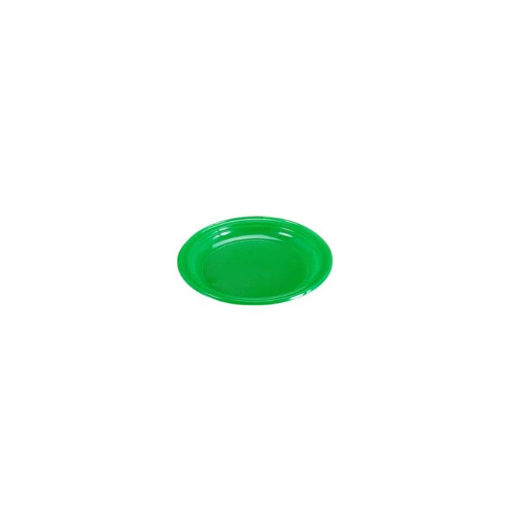 Plastic Plate Flat Green 20,5 cm (10 Units) 