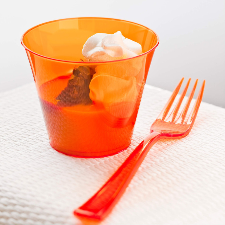 Plastic Fork Premium Orange 19cm (180 Units)