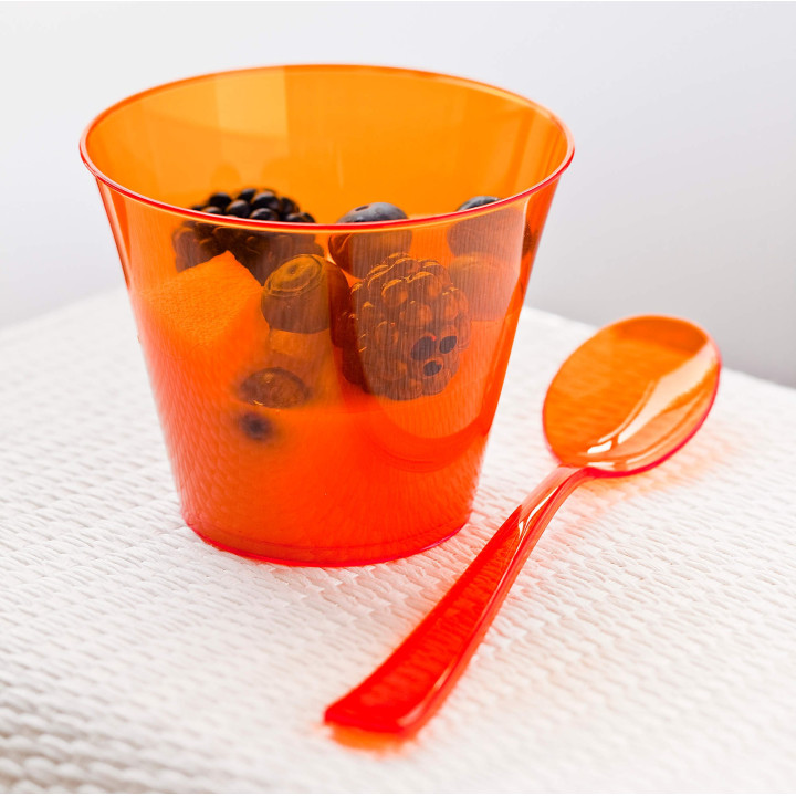 Plastic Spoon Premium Orange 16cm (180 Units)