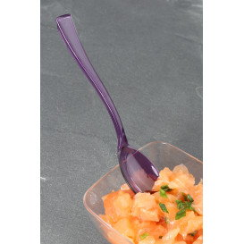 Plastic Spoon Premium Eggplant 16cm (180 Units)