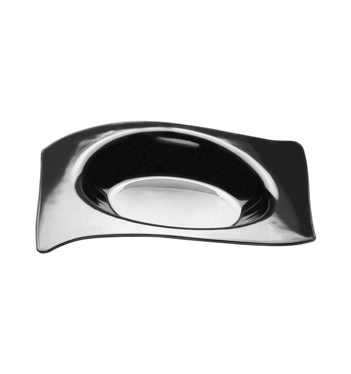Tasting Plastic Plate PS Flat Black 8x6,6 cm (50 Units) 