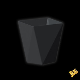 Plastic Tasting Cup PS "Diamond" Black 100 ml (500 Units)