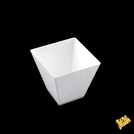 Plastic Tasting Cup PS "Rhombus" White 95 ml (25 Units) 