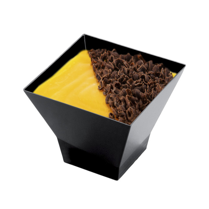Tasting Plastic Bowl PS "Pagoda" Black 150 ml (12 Units) 