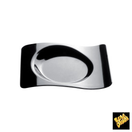 Tasting Plastic Plate PS "Forma" Black 8x6,6cm (50 Units) 