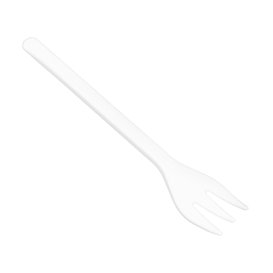 Plastic Tasting Mini Fork White 10cm (1500 Units)