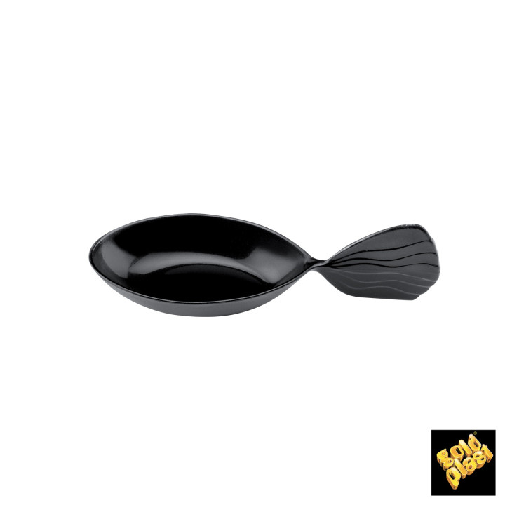Tasting Spoon PS "Fish" Black 12 cm (30 Units) 