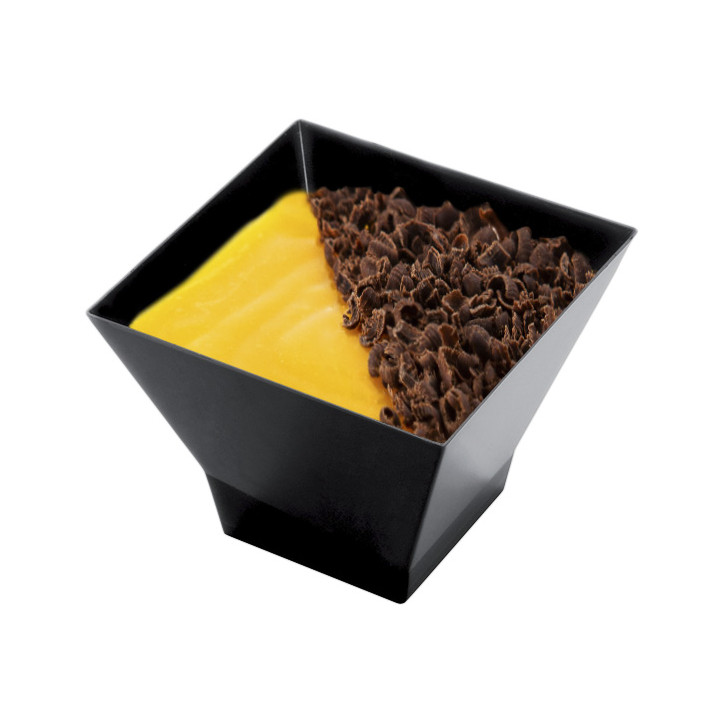 Tasting Plastic Bowl PS "Pagoda" Medium Size Black 200 ml (12 Units) 