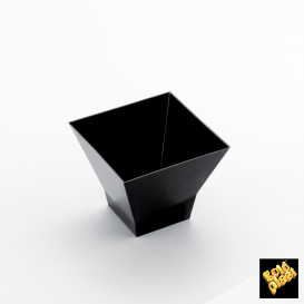 Plastic Tasting Cup PS "Pagoda" Black 90 ml (25 Units) 