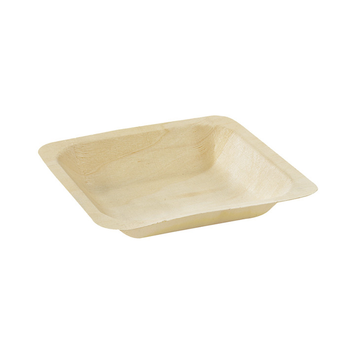 Wooden Plate Square Shape 14,1x14,1x2,5cm 