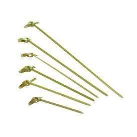 Bamboo Food Pick Bow Design Natural Green 18cm (5000 Units)