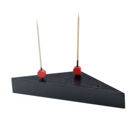 Bamboo Food Pick Holder Tray Black 14x8cm 