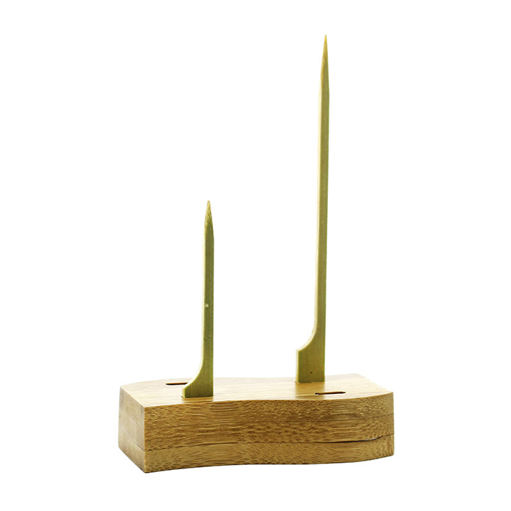 Bamboo Holder for Food Pick Golf Design 8x4cm 