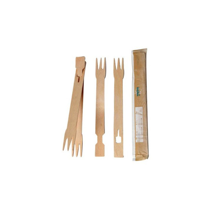 Wooden Fork Double 18cm (100 Units)  