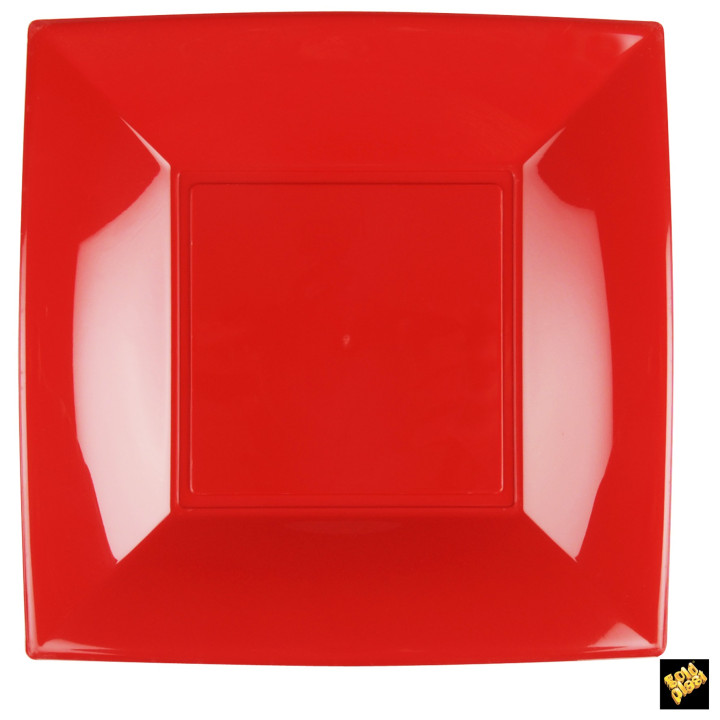 Plastic Plate Flat Red "Nice" PP 29 cm (144 Units)
