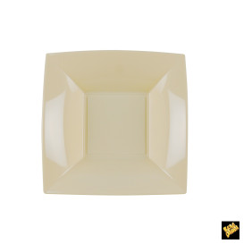 Plastic Plate Deep Cream "Nice" PP 18cm (300 Units)