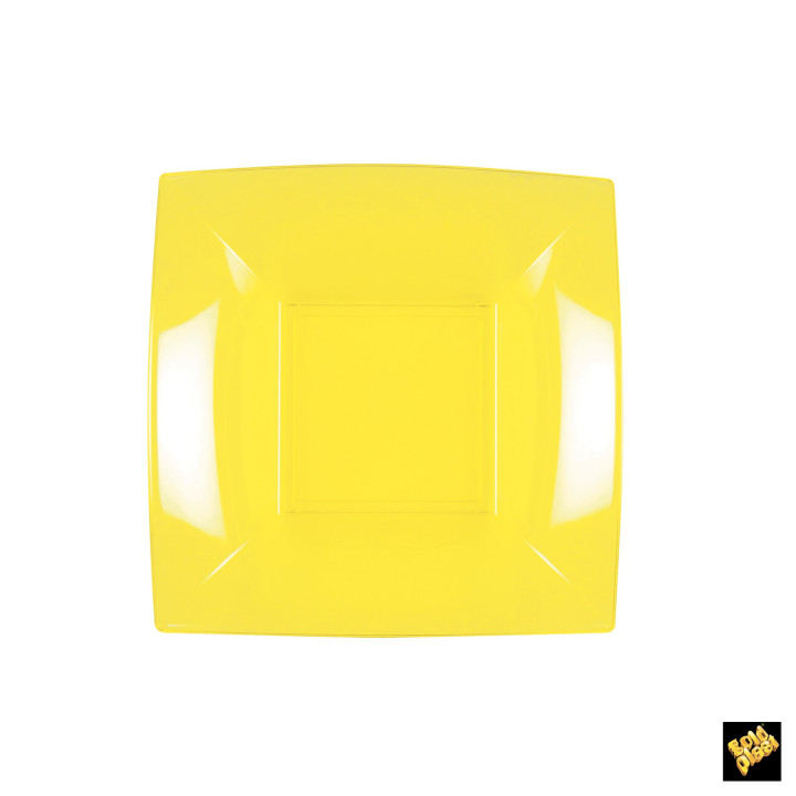 Plastic Plate Deep Yellow "Nice" PP 18 cm (300 Units)