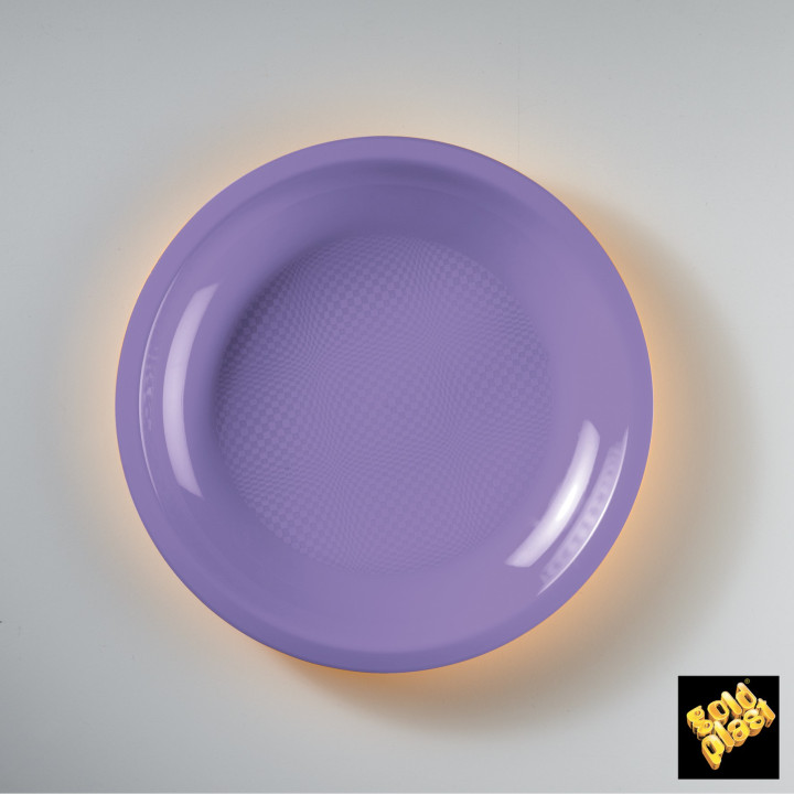 Plastic Plate Flat Lilac "Round" PP Ø22 cm (50 Units) 