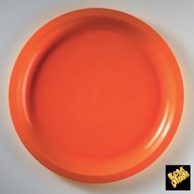 Plastic Plate Orange "Round" PP Ø29 cm (300 Units)