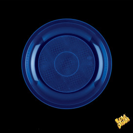 Plastic Plate Flat Blue "Round" PP Ø22 cm (50 Units) 