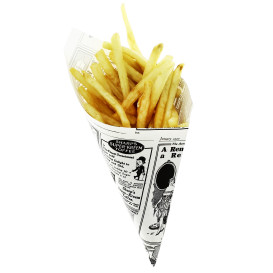 Paper Food Cone Grease-Proof "Times" 20cm 70g (250 Units)