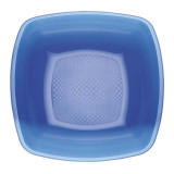 Plastic Plate Deep Blue Square shape PS 18 cm (25 Units) 