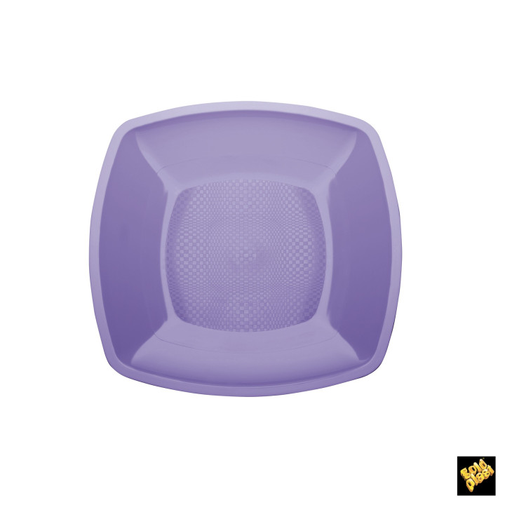 Plastic Plate Flat Lilac Square shape PP 18 cm (25 Units) 