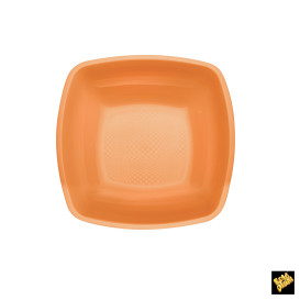 Plastic Plate Deep Orange Square shape PP 18 cm (300 Units)