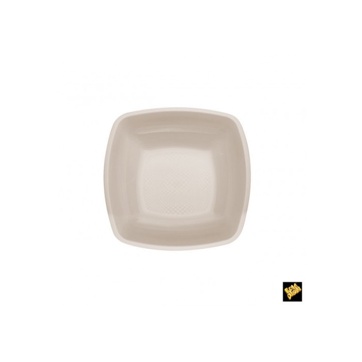 Plastic Plate Deep Beige Square shape PP 18 cm (300 Units)