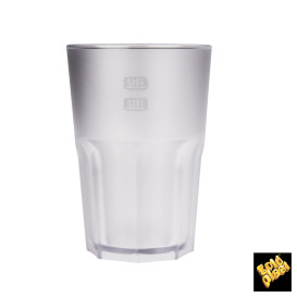 Plastic Glass SAN Reusable "Frost" Clear 400 ml (75 Units)