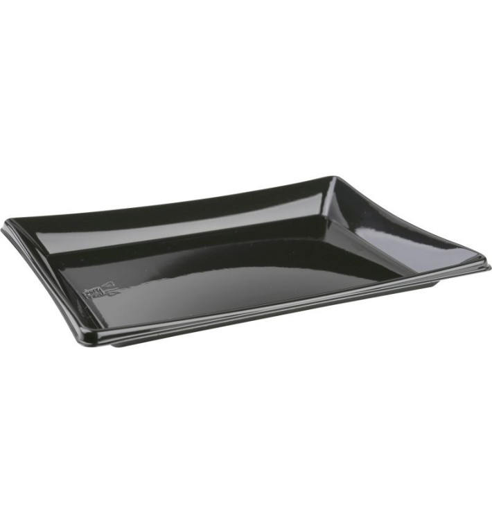 Plastic Platter Black 12x16cm (50 Units) 