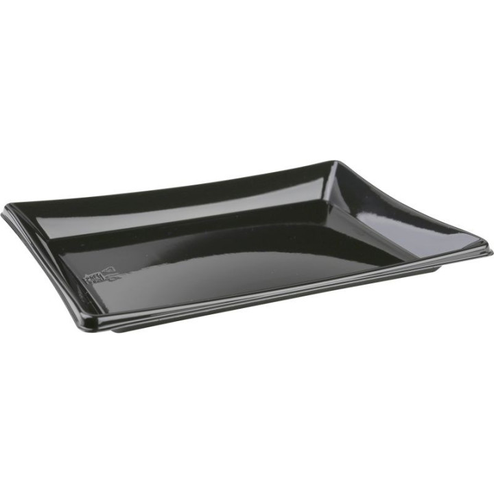 Plastic Platter Black 12x16cm (50 Units) 