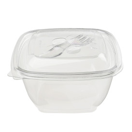 Plastic Bowl PET Square Shape 375ml 125x125x50mm (50 Units) 