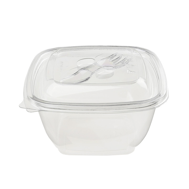 Plastic Bowl PET Square Shape 375ml 125x125x50mm (50 Units) 