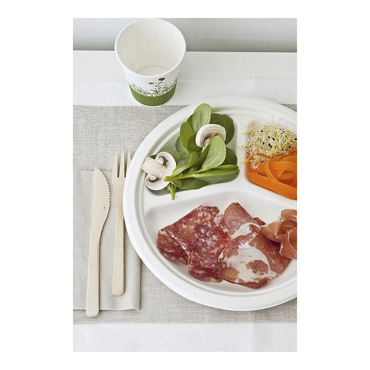 Sugarcane Plate 3C White Ø26 cm (50 Units) 