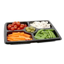 Plastic Tray Rectangular Shape Black 7C 31,6x26,5x3cm (25 Units) 