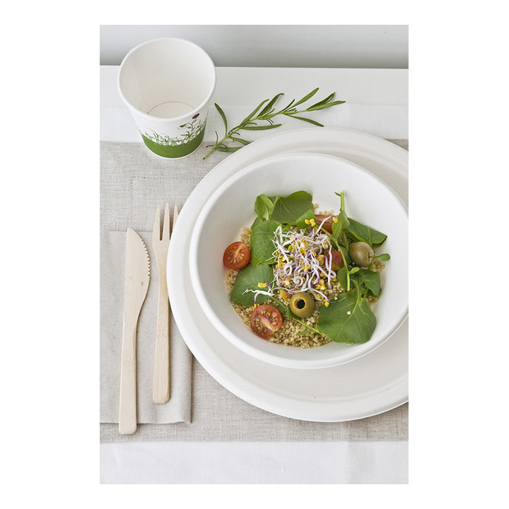 Sugarcane Plate Deep White Ø18 cm (50 Units) 