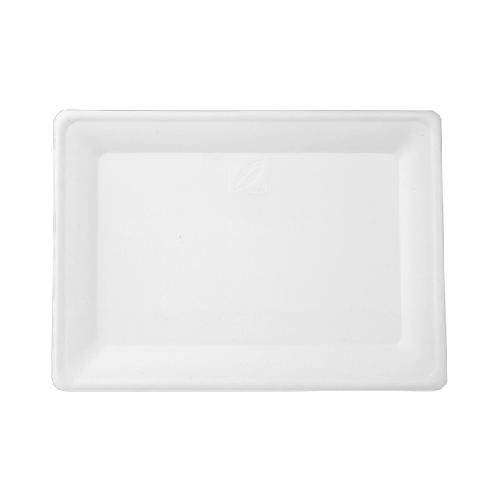 Sugarcane Tray White 20x28 cm (40 Units)