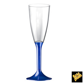 Plastic Stemmed Flute Sparkling Wine Blue Pearl 120ml 2P (40 Units)