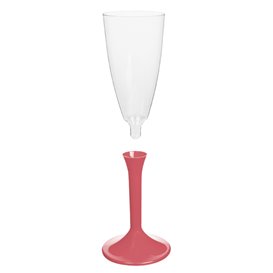 Plastic Stemmed Flute Sparkling Wine Pink Pearl 120ml 2P (40 Units)