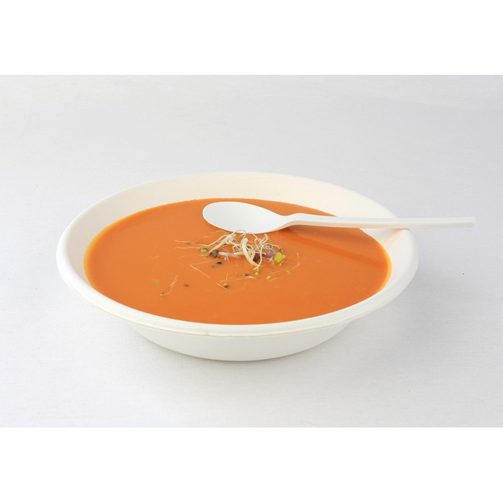 Cornstarch Spoon PLA Biodegradable White 15,5cm (1000 Units)