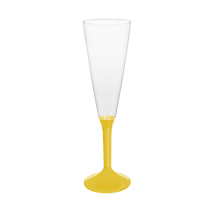 Plastic Stemmed Flute Sparkling Wine Yellow 160ml 2P (200 Units)