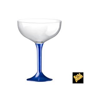 Plastic Stemmed Flute Blue Pearl 200ml 2P (200 Units)