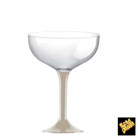 Plastic Stemmed Flute Beige 200ml 2P (200 Units)