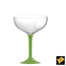 Plastic Stemmed Flute Lime Green 200ml 2P (40 Units)