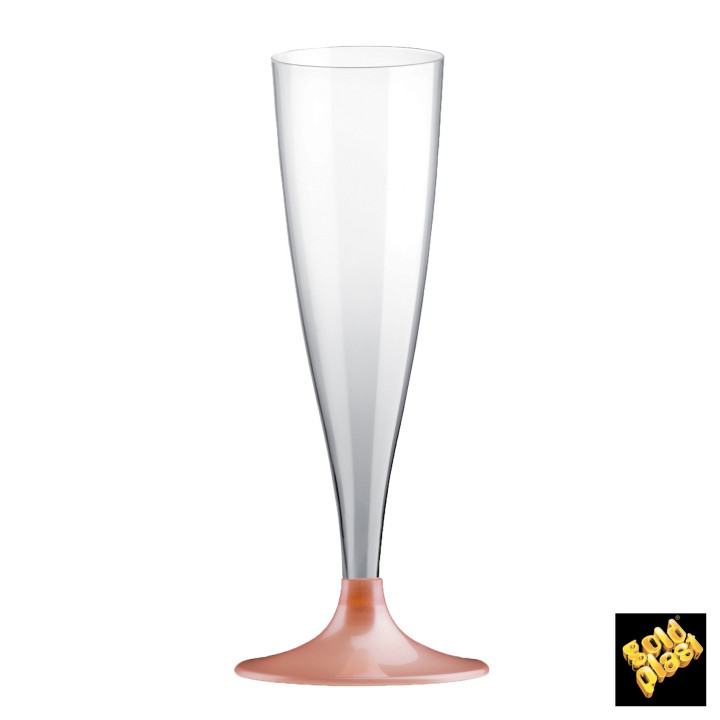 Plastic Stemmed Flute Sparkling Wine Peach Pearl 140ml 2P (20 Units)