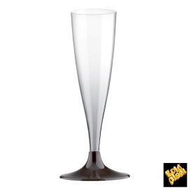 Plastic Stemmed Flute Sparkling Wine Brown 140ml 2P (400 Units)